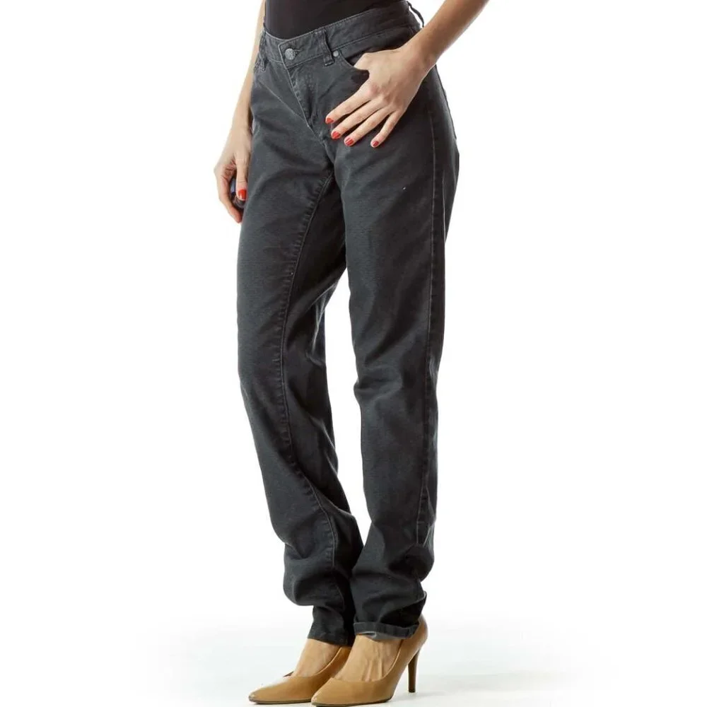 prAna Dark Gray Print Straight-Leg Pants - Picture 2 of 5